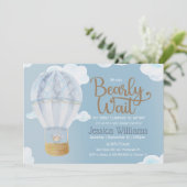 Invitation Garçon Teddy Ours Nous Pouvons Attendre Baby showe (Debout devant)