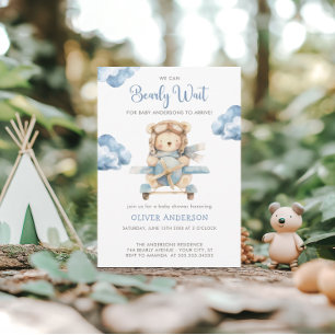 Invitation Garçon Teddy Ours Nous Pouvons Attendre Baby showe