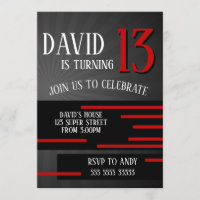 Garçon Tween Ado Anniversaire Moderne Simple Rouge