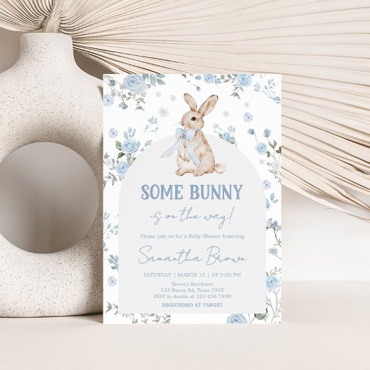 Invitation Garçon Un Baby shower De Lapin