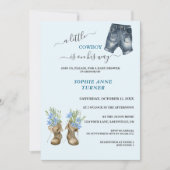 Invitation Garçon Un Petit Botte De Botte Baby shower Floral  (Devant)