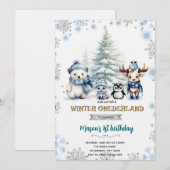 Invitation garçon Winter Onederland (Devant / Derrière)