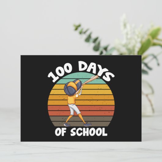 Invitation Garçons 100 jours d'école Baseball 100e jour (Debout devant)