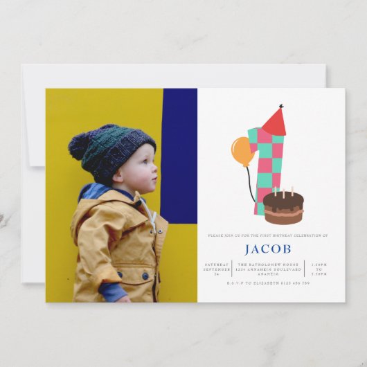 Invitation Garçons 1er anniversaire (Devant)