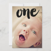 Invitation Garçons 1er anniversaire Numéro un superposition p (Devant)