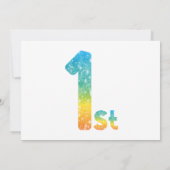 Invitation Garçons 1er anniversaire Orange Yellow Blue Photo (Dos)