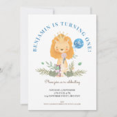 Invitation Garçons 1er Anniversaire Party Cute Lion Safari (Devant)