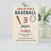 Invitation Garçons 3ème anniversaire Sports Baseball Party (Debout devant)