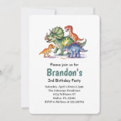 Invitation Garçons adorables Dinosaur Anniversaire (Devant)