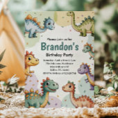 Invitation Garçons adorables Dinosaur Anniversaire