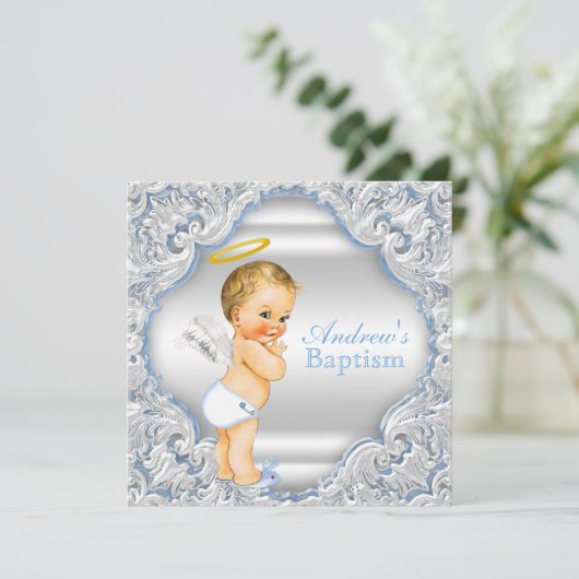 Invitation Garçons Angel Baptême (Debout devant)