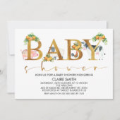 Invitation Garçons Animaux de ferme Mot Baby shower Invitatio (Devant)