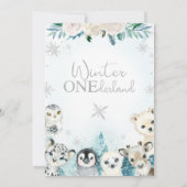 Invitation Garçons Animaux d'hiver Anniversaire d'hiver (Dos)