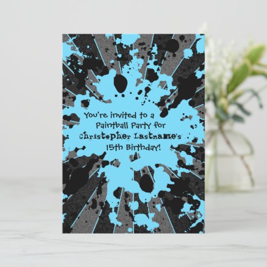 Invitation Garçons anniversaire bleu (Debout devant)