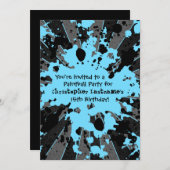 Invitation Garçons anniversaire bleu (Devant / Derrière)