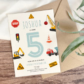 Invitation Garçons Anniversaire de enfant de construction ble