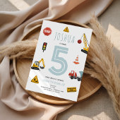 Invitation Garçons Anniversaire de enfant de construction ble