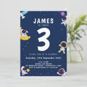 Invitation Garçons Anniversaire de enfant de marine astronaut (Debout devant)