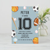 Invitation Garçons Anniversaire de enfant sportif moderne (Debout devant)