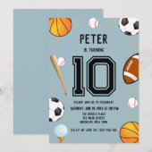 Invitation Garçons Anniversaire de enfant sportif moderne (Devant / Derrière)