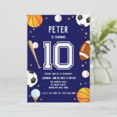 Invitation Garçons Anniversaire de enfant sportif moderne (Debout devant)