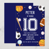 Invitation Garçons Anniversaire de enfant sportif moderne (Devant / Derrière)