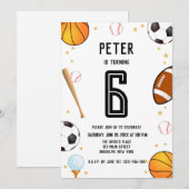 Invitation Garçons Anniversaire de enfant sportif moderne (Devant / Derrière)