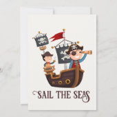 Invitation Garçons Anniversaire Personnalisable Pirate Party (Dos)
