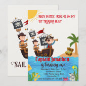 Invitation Garçons Anniversaire Personnalisable Pirate Party (Devant / Derrière)