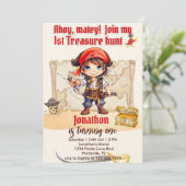 Invitation Garçons Anniversaire Personnalisable Pirate Party (Debout devant)