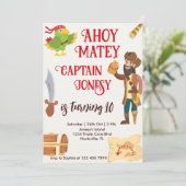 Invitation Garçons Anniversaire Personnalisable Pirate Party (Debout devant)