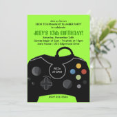 Invitation GARÇONS Anniversaire Vidéo Game Station Fête Invit (Debout devant)