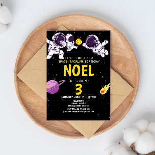 Invitation Garçons Astronaute Moderne Anniversaire Enfants No