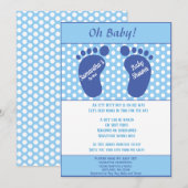 Invitation Garçons Baby shower longue distance bébé pied impr (Devant / Derrière)