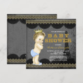 Invitation Garçons Baby Shower Paris (Devant / Derrière)