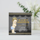 Invitation Garçons Baby Shower Paris (Debout devant)