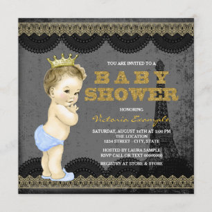 Invitation Garçons Baby Shower Paris