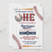 Invitation Garçons Baseball 1er anniversaire (Devant)