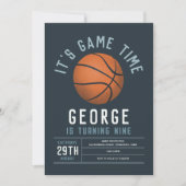 Invitation Garçons Basketball Enfants Sports Anniversaire (Devant)