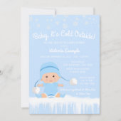 Invitation Garçons Bébé son froid dehors Baby shower d'hiver (Devant)