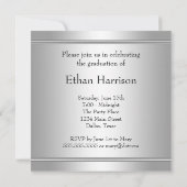 Invitation Garçons Black Graduation Party (Dos)