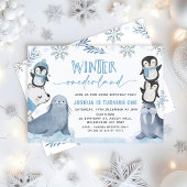 Invitation Garçons Blue Arctic Winter Onederland 1er annivers