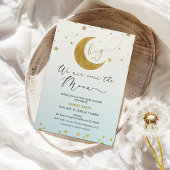 Invitation Garçons Blue Gold Nous Sommes Au-Dessus Du Baby sh