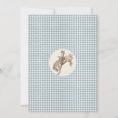 Invitation Garçons Blue Grey Brown Premier Rodéo 1er Annivers (Dos)