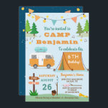Invitation Garçons Camping Anniversaire Camp extérieur<br><div class="desc">Boys Camping Anniversaire Camp extérieur Extérieur Invitation</div>