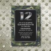 Invitation Garçons Chasse Armée 12e anniversaire