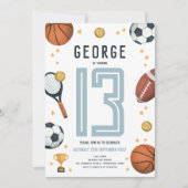 Invitation Garçons Cool Moderne Sports Étoile Anniversaire (Devant)