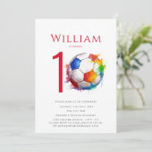 Invitation garçons d'anniversaire de football (Debout devant)