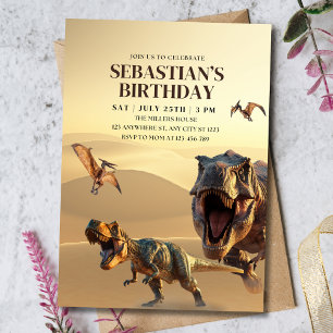 Invitation Garçons d'anniversaire dinosaure T Rex Fête d'anni