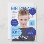 Invitation Garçons de couverture du magazine Cool Fun Blue po (Devant)